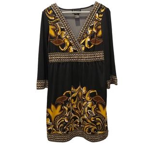 INC International Concepts Size Large black gold bronze midi dress
